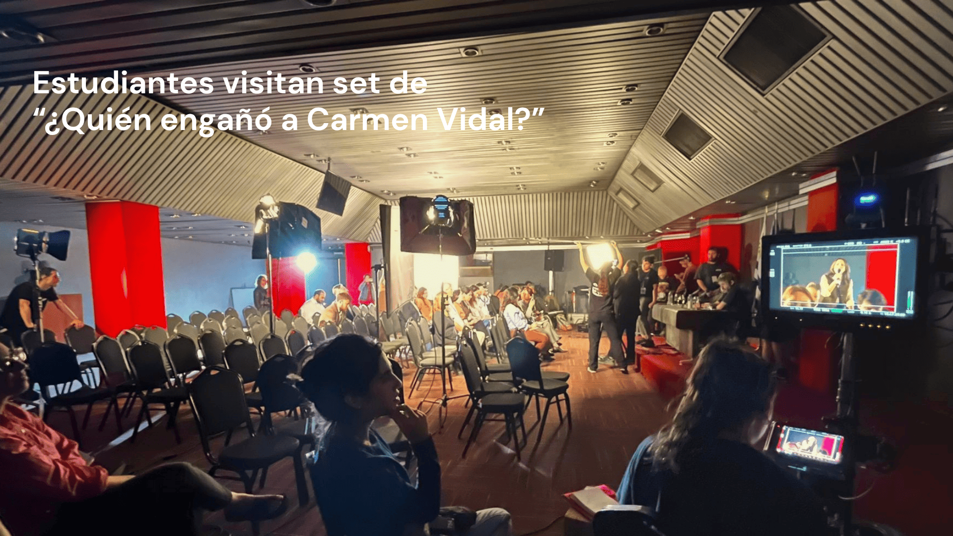 Estudiantes de audiovisual visitaron el set de ¿Quién engañó a Carmen Vidal?